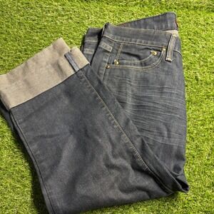 Levi's 365 Womens Size 8W 29 Blue Denim Cropped‎ Jeans Cuffed